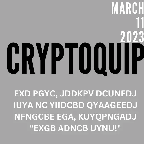 Cryptoquip puzzle for March 11, 2023