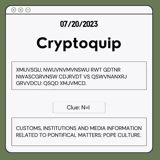 Cryptoquip Answer for 07-20-2023