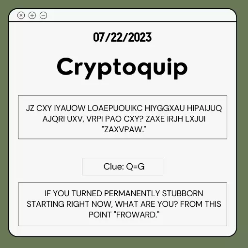 Cryptoquip Answer for 07/22/2023