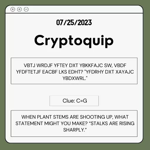 Cryptoquip Answer for 07/25/2023