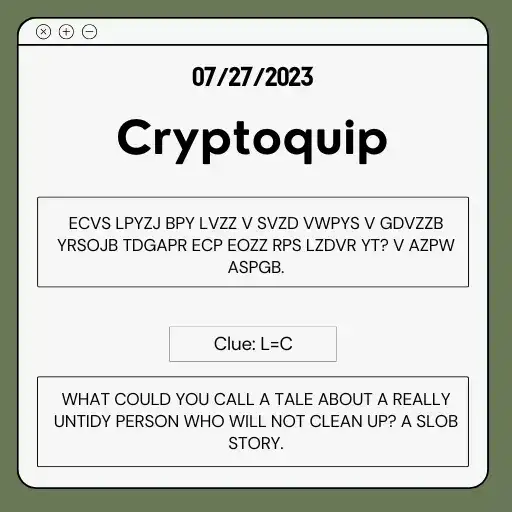 cryptoquip answer july 27 2023