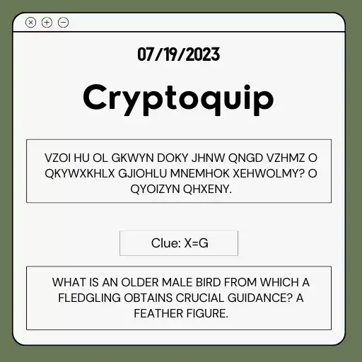 Cryptoquip Answer for 07/19/2023
