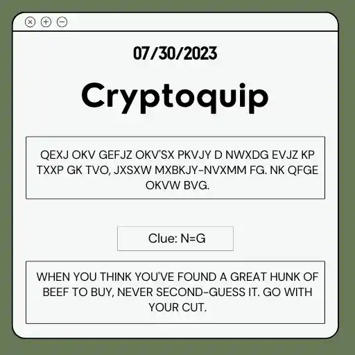 Cryptoquip Answer for 07/30/2023